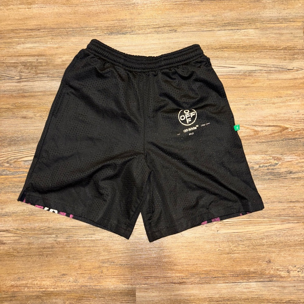 Black Mesh OFF WHITE Athletic Shorts
